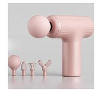 Muet Pistolet de massage en plastique avec 6 vitesses et 4 têtes de massage, masseur de dos silencieux et puissant for les tissus profonds compact(Pale Red)