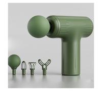Muet Pistolet de massage en plastique avec 6 vitesses et 4 têtes de massage, masseur de dos silencieux et puissant for les tissus profonds compact(Groen)