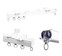 Muet Rideau Rail, Rails de Rideaux Robustes Pour Montage Au Plafond, Pour Rideaux et Séparateurs de Pièce, Pour Suspendre des Rideaux Lourds, Pas Facile À Rouiller, Rail de Rideau en Aluminium(White,4