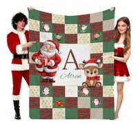 Muewent Couverture d'emmaillotage personnalisée avec nom pour garçons, filles, tout-petits, enfants, adultes, décoration de Noël personnalisée, cadeau d'anniversaire