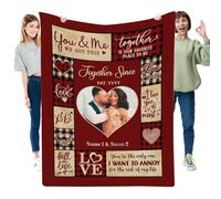 Muewent Couverture personnalisée avec photo en forme de cœur avec votre message « I Love You » - Un cadeau chaleureux pour celui que vous chérirez