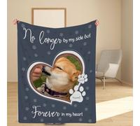 Muewent Couverture personnalisée pour animal de compagnie avec texte personnalisé, un cadeau commémoratif réconfortant pour ceux qui pleurent la perte de leur chien ou chat