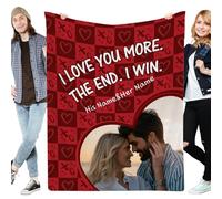 Muewent Couverture photo cœur personnalisée avec message « I Love You » - Un cadeau personnalisé unique pour celui que vous aimez