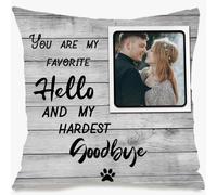 Muewent Housse de coussin personnalisée à mémoire de forme avec image et mots - Cadeau attentionné pour la famille et les animaux domestiques