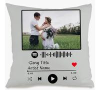 Muewent Housse de coussin personnalisée à mémoire de musique avec votre image et inscription lyrique créant un décor moderne et une présence attentionnée