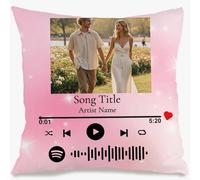 Muewent Taie d'oreiller avec motif de planche de chanson One Image mélangeant une photo avec texte personnalisé pour créer des accents élégants et un doux sentiment de cadeau