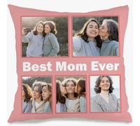 Muewent Taie d'oreiller avec photo personnalisée, housse de coussin personnalisée pour portraits de famille, photos de voyage ou occasions cadeaux (5 photos et texte)