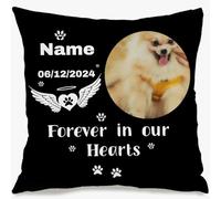 Muewent Taie d'oreiller souvenir personnalisée utilisant une seule photo avec inscription douce offrant une décoration paisible de la maison et une présence sentimentale