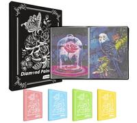 MUFEKUM Diamond Painting Album A3 avec 60 pochettes transparentes pour peinture diamant Noir