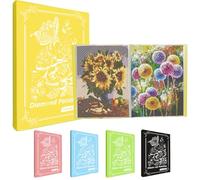 MUFEKUM Diamond Painting Album de peinture diamant A3 avec 60 pochettes transparentes - Rangement pour livre de peinture diamant - Accessoires de peinture diamant (jaune)