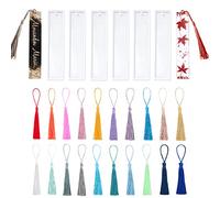 MUFEKUM Lot de 26 marque-pages en résine époxy avec pompons - Moule en silicone - Pour marque-pages personnalisés