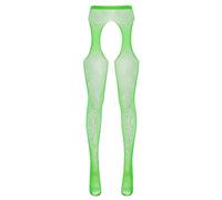 Mufeng Bas Porte Jarretelle Collants Legging Collant Femme Résille Jarretelle Factice Jarretelle Fantaisie Ouvert Entrejambe Vert Taille Unique
