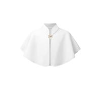 Mufeng Bébé Fille Cardigan Princesse Cape à Capuche de Mariage Baptême Écharpe Capuchon Manteau de Mariée Veste Blouson 6 Mois-5 Ans Blanc A 6-24 Mois