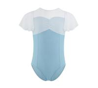 Mufeng Enfants Justaucorps De Danse Unitard Classique En Corsage Pour Filles Unitard Ballet Bloc Couleur Tenue De Danse Pour Filles Cours Bleu clair 11-12 ans
