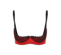 Mufeng Femme Redresse Sein Nu Bra Ouvert Brassière en Dentelle Bra Coquine Lingerie Nuisette Soutien-Gorge A Rouge 4XL