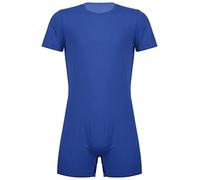 Mufeng Maillot de Bain Homme Piscine Natation Combinaison Une Piece Singlet Lutte Maillot de Corps pour Sport Gym Course Cyclism Lutte Homme S-2XL Bleu M