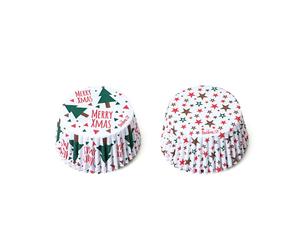 Muffin-Backförmchen XMAS TREE & STAR 50x32mm, 36 Stück