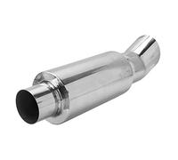 Muffler D'échappement de 63 Mm en Acier Inoxydable pour DTM Style Silver Directement à Travers Ton Profond Universel pour la Voiture