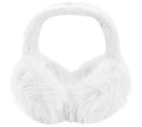 Muffs d'Oreille Chaude d'hiver Cache Oreilles Moelleux Pliables à Fourrure Chauffe Oreilles de Ski de Lutte Contre Vent Protecteur des Oreilles Douces Carteau du Bandeau Moelleux Femmes (Blanc)