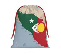 MUFLVDX La composition des sacs cadeaux de Noël imprimés du Timor-Leste, pochettes cadeaux multi-usages avec cordon de serrage, pour Noël, mariages, fêtes, cadeaux, bonbons
