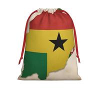 MUFLVDX Sacs cadeaux de Noël avec imprimé carte du drapeau de Sao Tomé-et-Principe - Pochettes cadeaux multi-usages avec cordon de serrage - Pour Noël, mariages, fêtes, cadeaux, bonbons