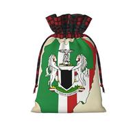 Muflvdx Sacs cadeaux de Noël réutilisables avec motif carte du Nigeria avec motif cheval imprimé pour Noël, anniversaires, fêtes