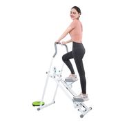 mufojyez Stepper d'escalier vertical pliable avec guidon réglable et écran LCD, monte-escalier cardio pliable avec salle de sport, équipement de fitness à domicile pour adultes blanc