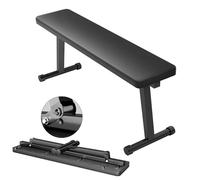 mufsceku Banc de Poids Plat pour Gymnase à Domicile, Banc d'entraînement Pliant, Assemblage Facile pour Le développé couché de Forte en Force, 660 Livres de capacité Noir