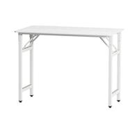 mufsceku Bureau Pliant pour Le Bureau à Domicile, Table Pliante Moderne de 39 Pouces Longueur, d'ordinateur, PC d'angle Arrondie, Pas d'étude d'étudiant la Chambre Blanc 39.37 x 23,62