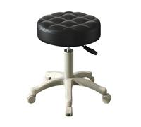 mufsceku Petite Chaise Tabouret Roulant Rond avec roulettes, tabourets de Salon Spa Travail Dessin pivotant réglable en Hauteur pour la Maison, Bureau à Coussin Doux Noir