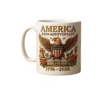 Mug 250e anniversaire - Tasse patriotique en céramique, souvenir d' classique | Conception imprimée résistante à la chaleur de finition brillante, accent de vaisselle de souvenir de célébration