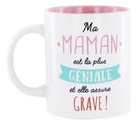 AltoBuy Mug 30 cl en céramique Blanc avec Message ma Maman est la Plus géniale