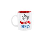 Mug 30 cl en céramique blanc avec message "papa est un super héros" - -