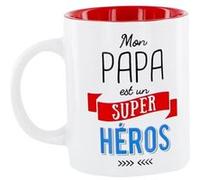 AltoBuy Mug 30 cl en céramique Blanc avec Message Papa est Un Super héros