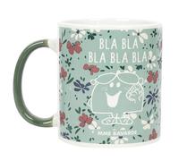 Mug 30 cl motif floral MONSIEUR MADAME série MME BAVARDE vert