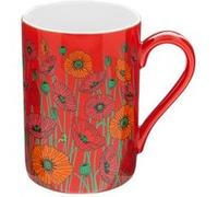 Pylones Mug en porcelaine Schluck Coquelicots 30 cl rouge