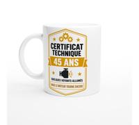 Mug 45 Ans Certificat Technique 45 Ans Quelques Voyants Allumés Mais le | Mug Fun 45 Ans - Idée Cadeau Originale