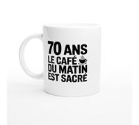 Mug 70 ans - 70 Ans Le Café du Matin Est Sacré - Mug humour - tasse anniversaire - idée cadeau homme - tasse fun original