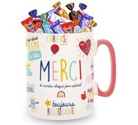 Mug 70 arni d'un assortiment de 60 chocolats MILKA, KINDER, CELEBRATIONS, DAIM | Tasse Cadeau Gourmande pour remercier Maîtresse, Maman, Nounou, Soignant