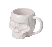 Mug à Bière Forme De Crâne Tasse Halloween Avec Poignée Pour Boissons Variées Pour Maison Tasse d'Halloween avec poignée, tasse en céramique sans couvercle, drôle, pour eau, bière (White, One Size)