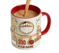 Mug à café - 350 ml, Verre Thématique Bowling - Pour chocolat chaud, thé, eau - idéale hôtel, appartement | Pour thé, lait, eau, jus, maison, dortoir, hôtel, appartement, passionnés de bowling