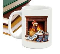 Mug À Café Avec Motif De Poulet | Tasse À Vin Et Lait Avec Un Dessin D'Animal Cartoon | Mug En Céramique Pour La Fête De Noël,Pour Les Hommes Les Jeunes Les Les Amis La Maman La Dame La Cuisine Les Va
