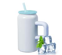 Mug À Café de Voyage,Mug de Voyage Isotherme avec Poignée 473ml - Gobelet Portable Avec Paille En Acier Inoxydable Pour Trajet Bureau Cyclisme Camping Maison Voiture Salle De Sport Hommes Et Femmes
