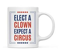Mug à café Élire un clown, c'est s'attendre à un cirque en 2026. Mug | Souvenir Lot de 2-330ml Rillant Tasses A Cafe Réutilisable Mugs FêTe Anniversaire