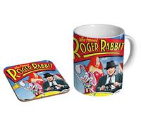 Mug à café en céramique avec dessous-de-verre avec cadre Roger Rabbit