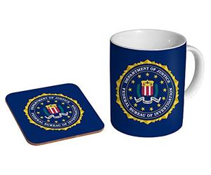 Mug à café en céramique avec dessous-de-verre FBI Bureau d'enquête.