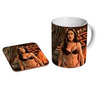 Mug à café en céramique avec dessous-de-verre Salma Hayek From Dusk Till Dawn