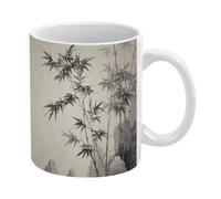 Mug à café en céramique grise imprimée « Esprit floral », 325 ml (11 oz), compatible micro-ondes et lave-vaisselle. Idéal comme cadeau pour Noël, un anniversaire, la Saint-Valentin ou une pendaison d