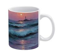 Mug à café en céramique imprimé d'un cercle éthéré, 325 ml (11 oz), compatible micro-ondes et lave-vaisselle. Idéal comme cadeau pour Noël, un anniversaire, la Saint-Valentin ou une pendaison de crém