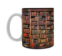 Mug à café en céramique multi-usages Design espace créatif | Gobelets multi-usages 350 ml pour lecteurs, club de lecture, articles livresques, tasse de rat de bibliothèque
